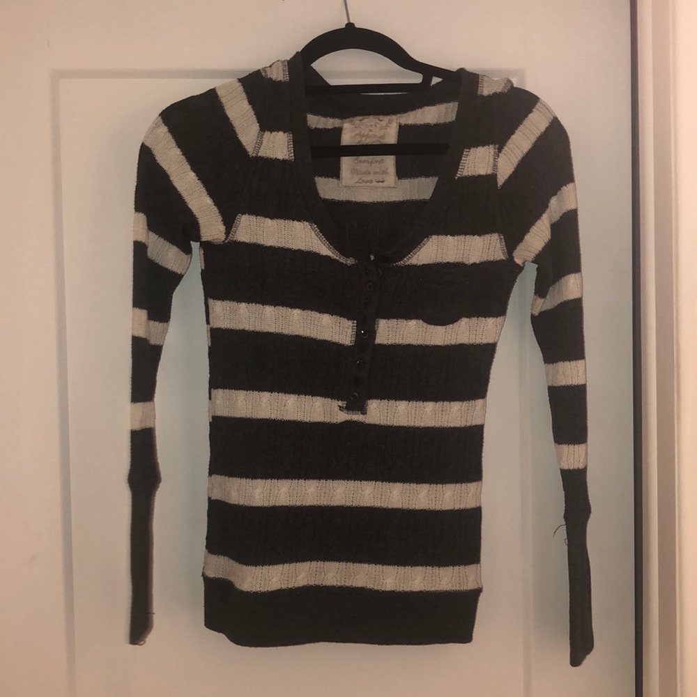 A striped sweater